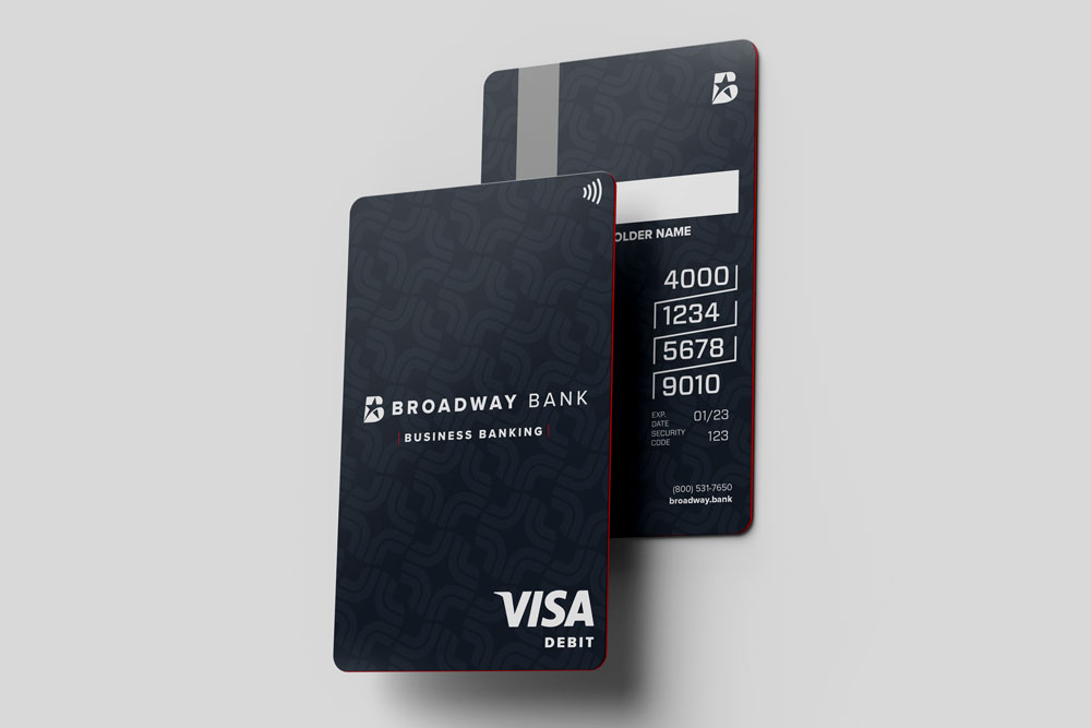 the Broadway Bank Business Banking debit card