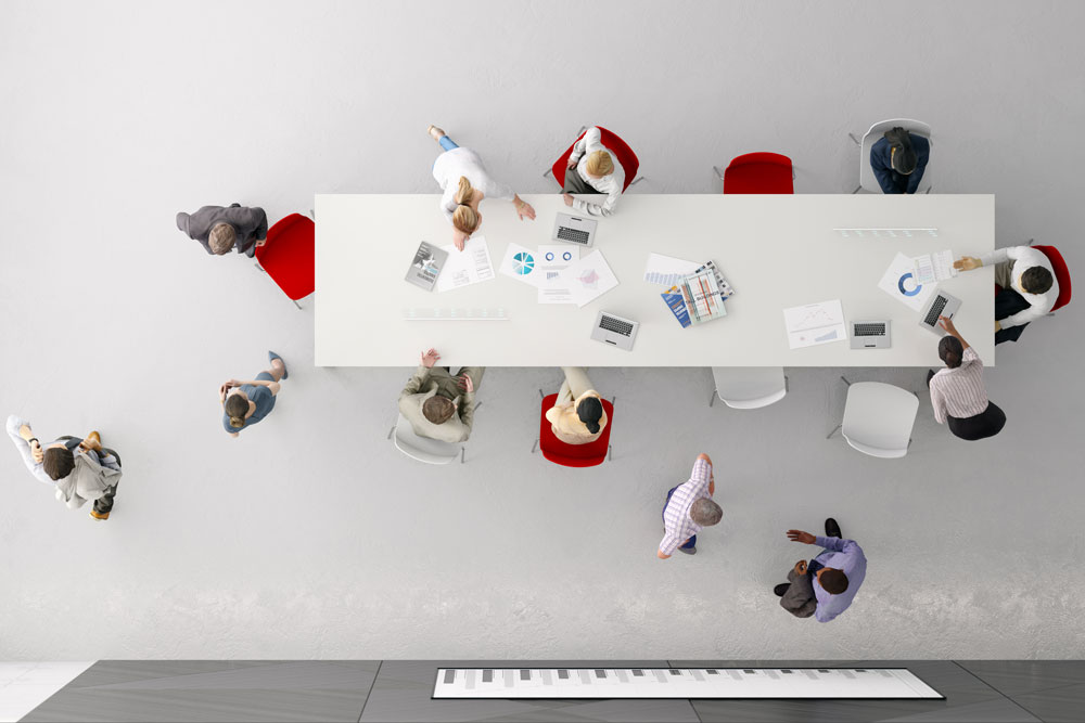 A group of people sitting at a table