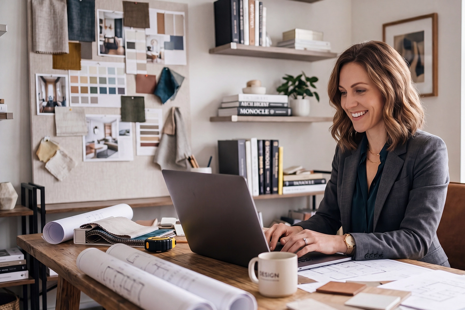 Picture of a young business woman working on her computer
