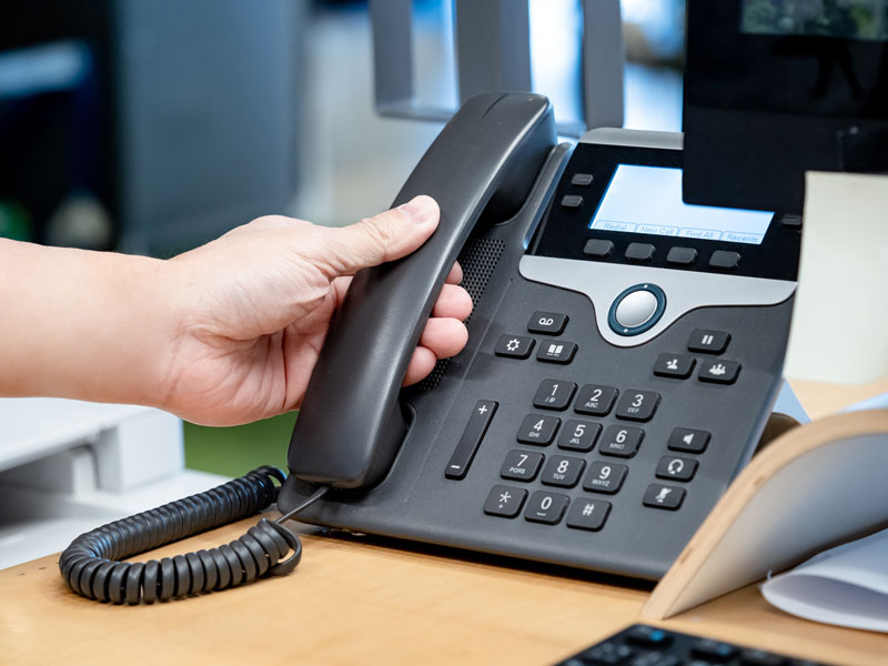 a person answering the phone