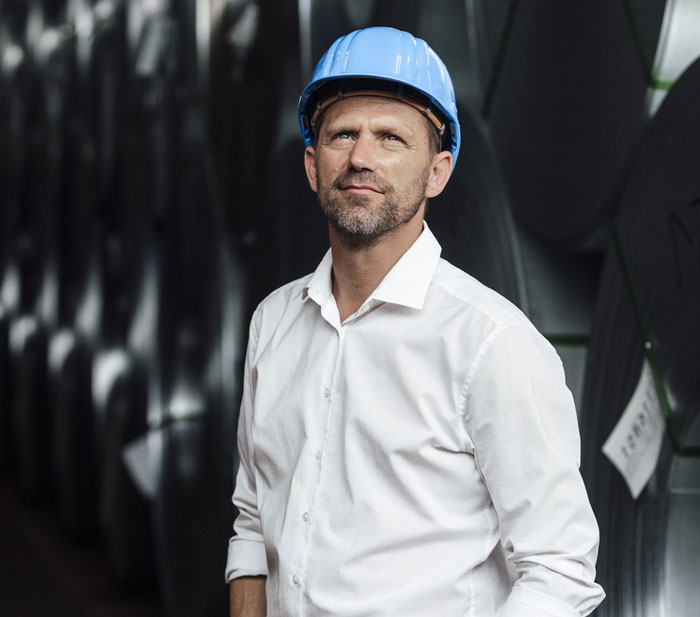 Man wearing a safety helmet