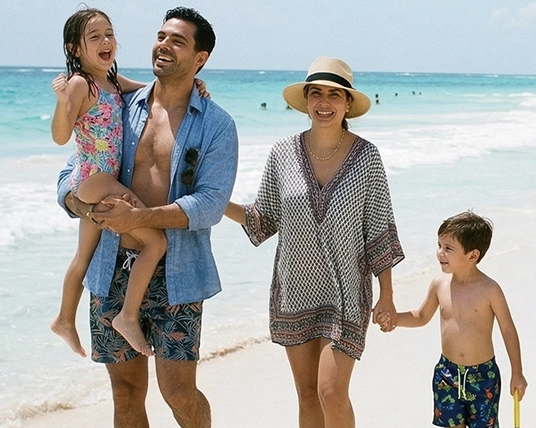 A family on vacation
